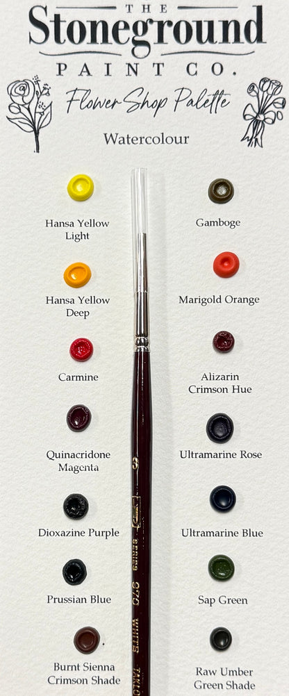 Flower Shop - Watercolour ~14 Dot Card w/Brush