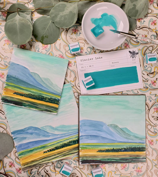 Glacier Lake ~ Gouache