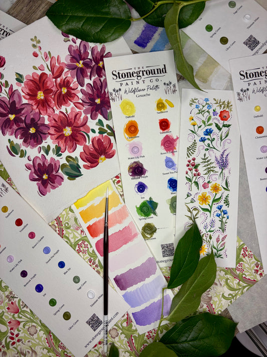 Wildflower - Gouache ~14 Dot Card