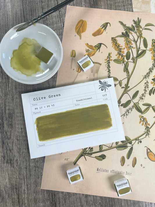 Olive Green ~ Gouache