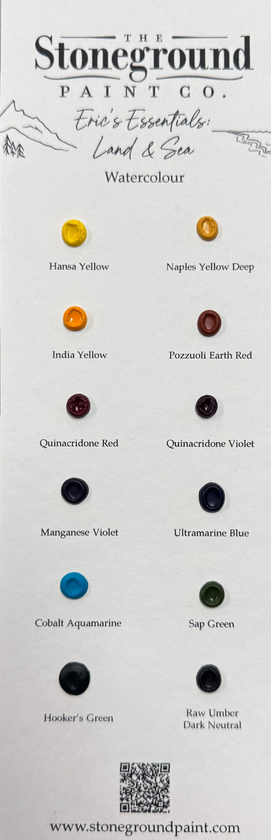 Eric's Essentials Land & Sea - Watercolour ~12 Dot Card