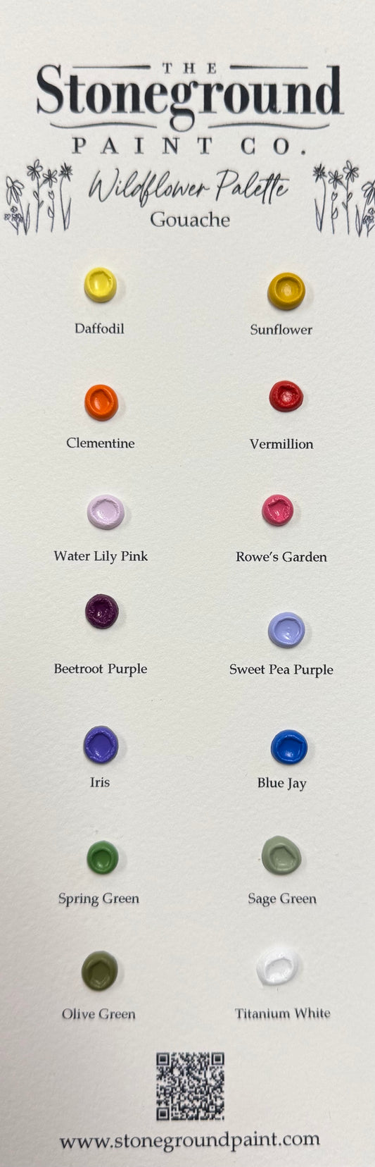 WIldflower - Gouache ~14 Dot Card